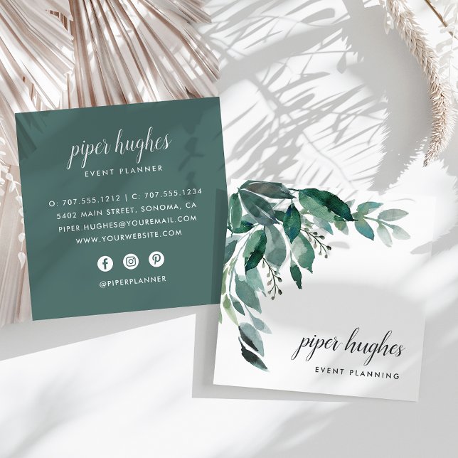 Abundant Foliage Square Business Card (Creator Uploaded)