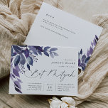 Abundant Foliage Violet Botanical Bat Mitzvah Invitation<br><div class="desc">Lovely botanical invitations for bat mitzvahs feature watercolor leaves and foliage in shades of indigo blue and violet purple, cascading from the upper left corner. Customise with your Bat Mitzvah details aligned at the right and embellished with chic calligraphy. Add additional details, such as RSVP, directions, or parking, to the...</div>