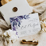 Abundant Foliage Violet Botanical Bat Mitzvah Invitation<br><div class="desc">Lovely botanical invitations for bat mitzvahs feature watercolor leaves and foliage in shades of indigo blue and violet purple,  cascading from the upper left corner. Customise with your Bat Mitzvah details aligned at the right and embellished with chic calligraphy.</div>
