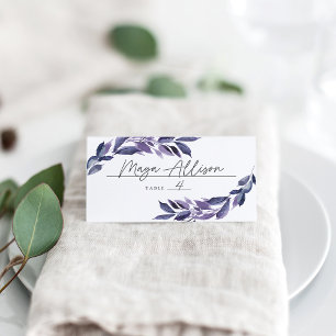 Abundant Foliage Violet Botanical Place Card
