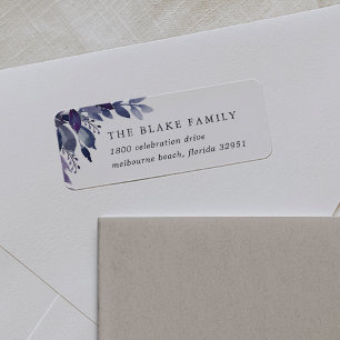Abundant Foliage Violet Botanical Return Address Label