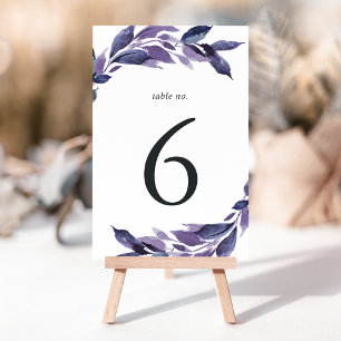 Abundant Foliage Violet Botanical Table Number