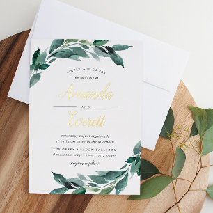 Abundant Foliage Watercolor Greenery Wedding