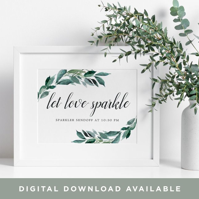 Abundant Foliage Wedding Sparker Sendoff Sign (Creator Uploaded)