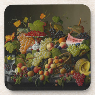 Abundant Fruit, 1858 (oil on canvas) Coaster