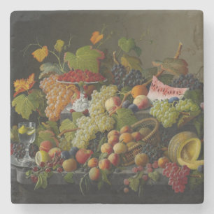 Abundant Fruit, 1858 (oil on canvas) Stone Coaster