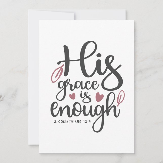 Abundant Grace - 2 Corinthians 12:9 Christian  Thank You Card (Front)