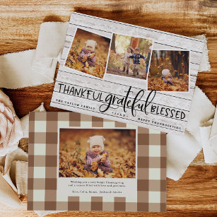 Abundant Gratitude Thanksgiving Photo Collage Card