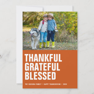 Abundant Gratitude Thanksgiving Photos Holiday Card