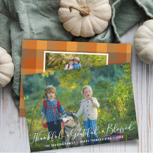 Abundant Gratitude Thanksgiving Photos Holiday Card