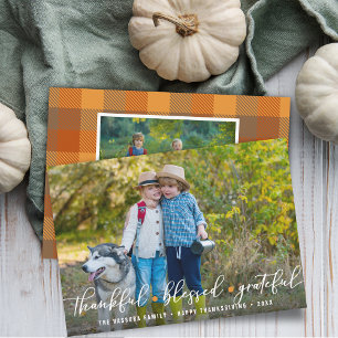 Abundant Gratitude Thanksgiving Photos Holiday Card