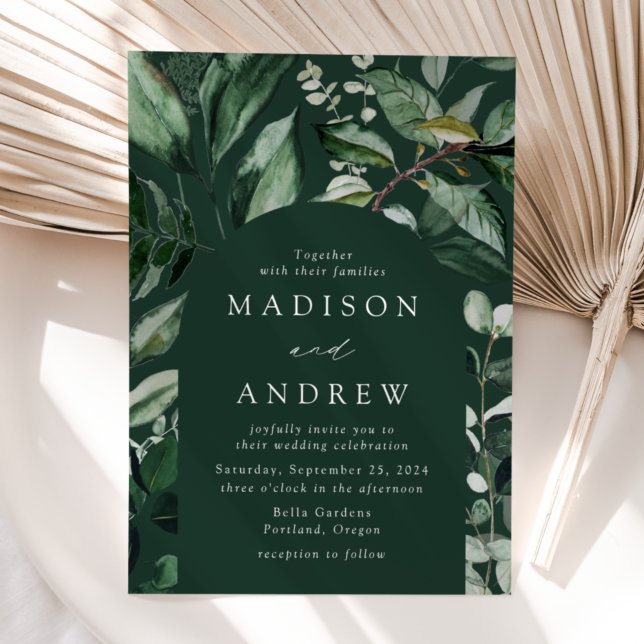 Abundant Greenery Arch Frame Wedding Invitation (Creator Uploaded)