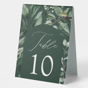 Abundant Greenery Arch Frame Wedding Table Number