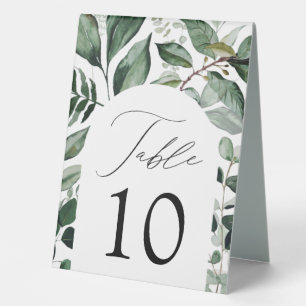 Abundant Greenery Arch Frame Wedding Table Number