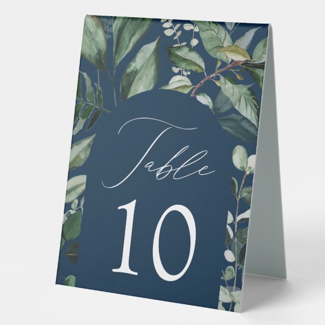 Abundant Greenery Arch Frame Wedding Table Number (Front)