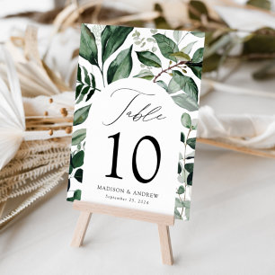 Abundant Greenery Arch Personalised Wedding Table Number