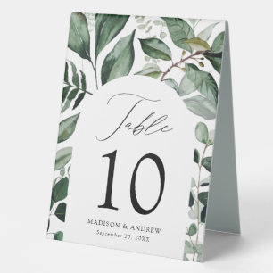 Abundant Greenery Arch Wedding Table Number