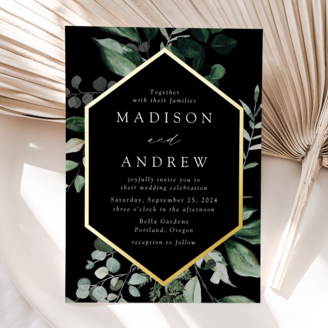 Abundant Greenery Black and Gold Frame Wedding (Creator Uploaded)