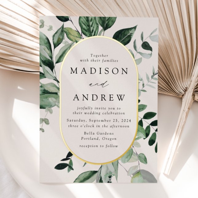 Abundant Greenery Cream and Gold Oval Wedding  (Creator Uploaded)
