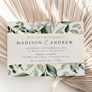 Abundant Greenery Cream Wedding Gold