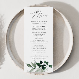 Abundant Greenery Dinner Wedding Menu