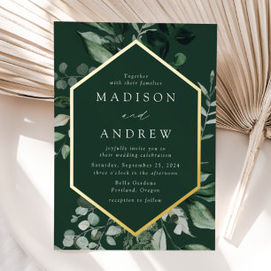 Abundant Greenery Frame Wedding Gold