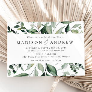 Abundant Greenery Frame Wedding Invitation