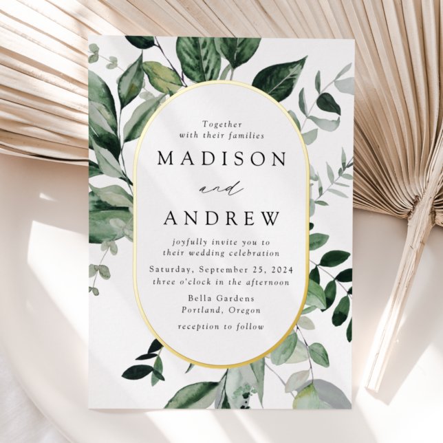 Abundant Greenery Gold Oval Frame Wedding (Creator Uploaded)