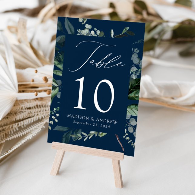 Abundant Greenery Personalised Wedding Table Number (Creator Uploaded)
