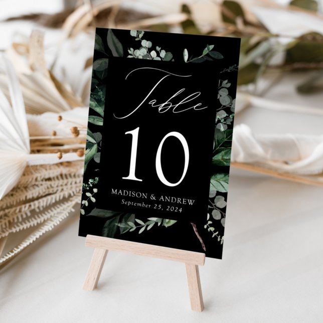 Abundant Greenery Personalised Wedding Table Number (Creator Uploaded)