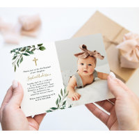 Abundant Greenery | Photo and Gold Cross Baptism