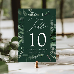 Abundant Greenery Table Number Card
