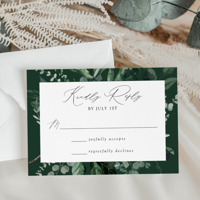 Abundant Greenery Wedding RSVP Card (Creator Uploaded)