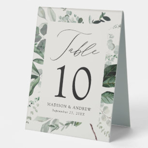Abundant Greenery Wedding Table Number