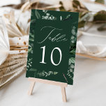 Abundant Greenery Wedding Table Number<br><div class="desc">Elegant,  botanical wedding table cards featuring the table number nestled in a rectangular frame surrounded by eucalyptus,  ferns,  and other rich greenery with a dark green background. Personalise the number for each table card and add it to your cart. Designed to coordinate with our Abundant Greenery wedding collection.</div>