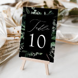 Abundant Greenery Wedding Table Number<br><div class="desc">Elegant,  botanical wedding table cards featuring the table number nestled in a rectangular frame surrounded by eucalyptus,  ferns,  and other rich greenery with a black background. Personalise the number for each table card and add it to your cart. Designed to coordinate with our Abundant Greenery wedding collection.</div>