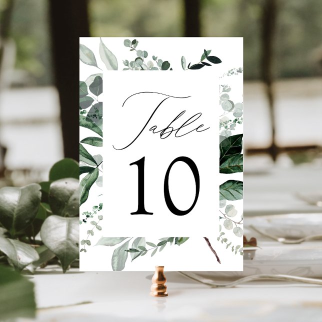 Abundant Greenery Wedding Table Number Card (Creator Uploaded)