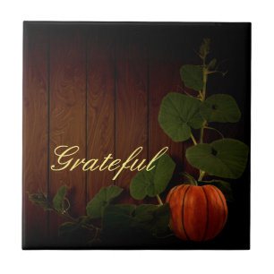 Abundant Harvest Pumpkin Thanksgiving Ceramic Tile