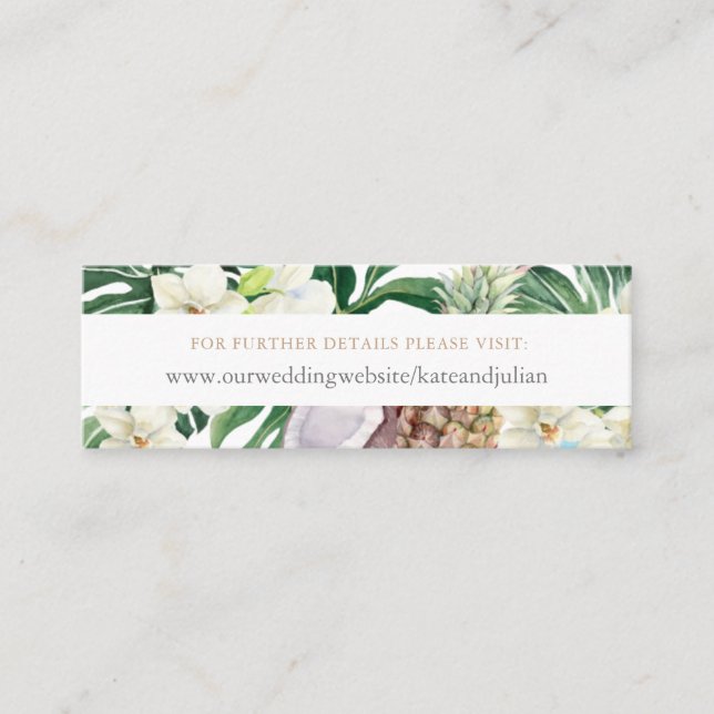 Abundant Jungle Foliage Wedding RSVP Website Card (Front)