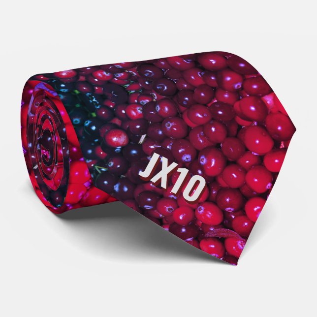 Abundant Life Cranberry Monogram Tie (Rolled)
