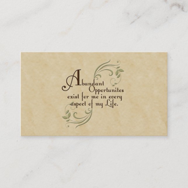 Abundant Opportunities Affirmation /Business Cards (Front)