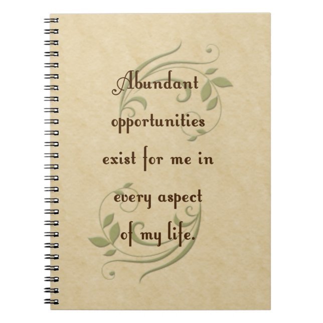 Abundant Opportunities Affirmation Notebook (Front)