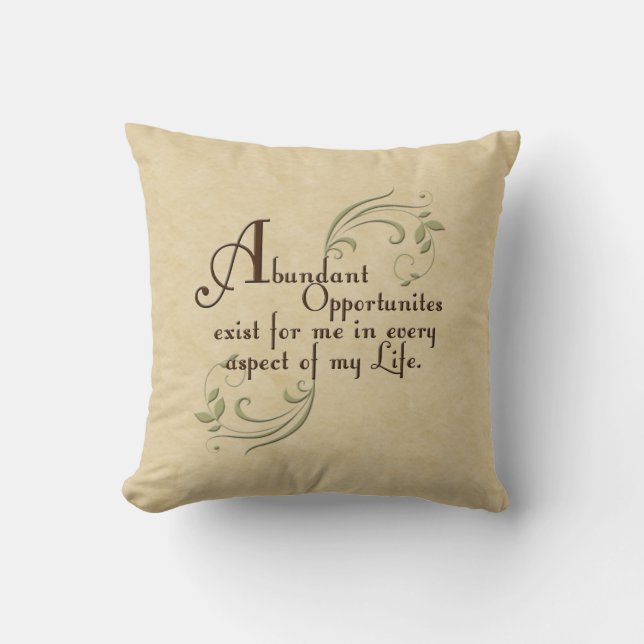 Abundant Opportunities Affirmation Pillow (Front)