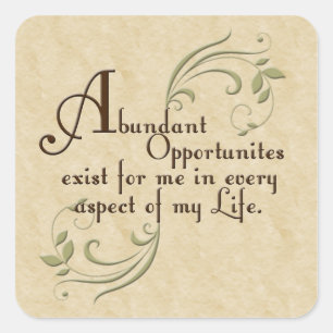 Abundant Opportunities Affirmation Stickers