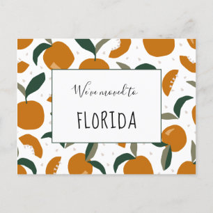 Abundant Oranges We Moved to Florida New Address Announcement Postcard