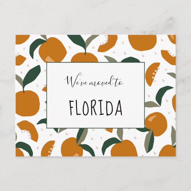Abundant Oranges We Moved to Florida New Address Announcement Postcard (Front)