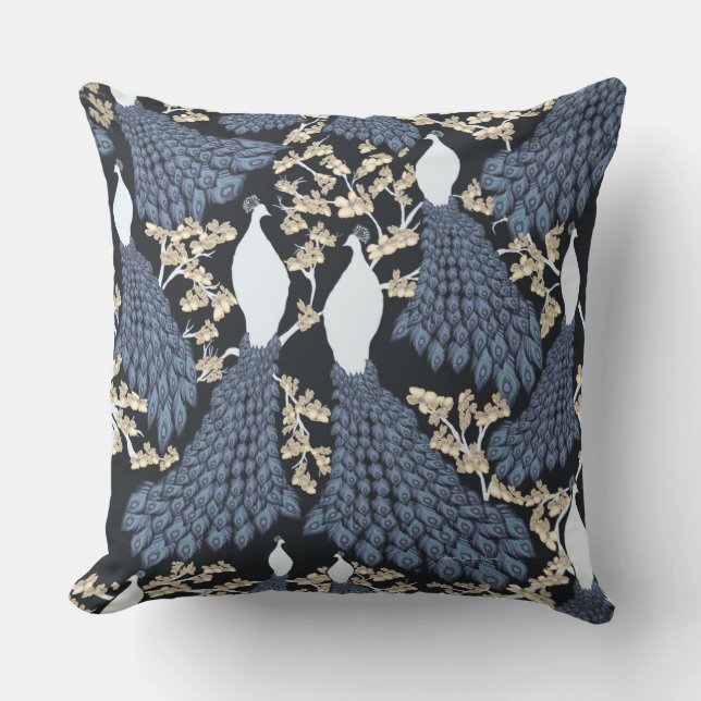 Abundant Peacocks Cushion (Front)