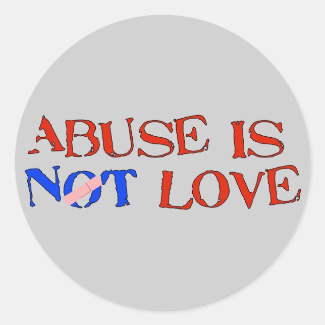 Abuse Is Not Love Classic Round Sticker (Front)