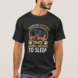 Abusers To Sleep Rottweiler Dog Premium Scoop T-Shirt
