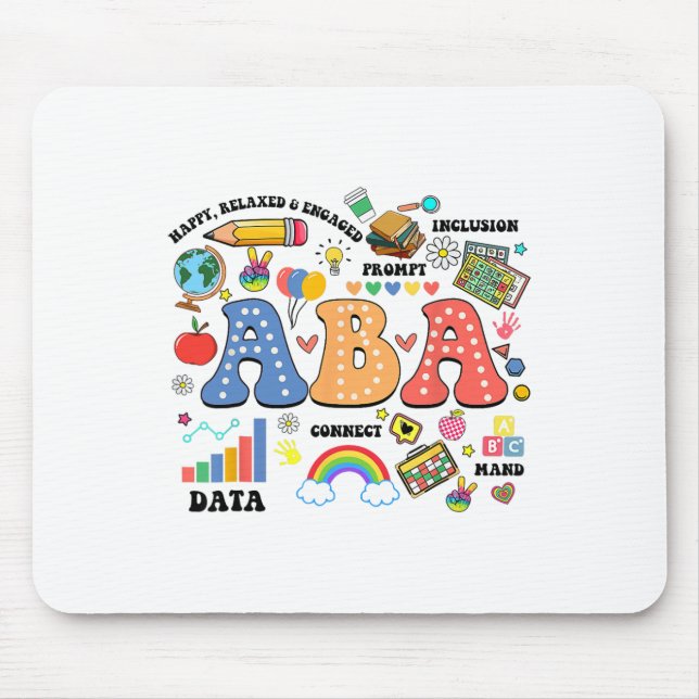 Aby Therapist Behaviour Analyst Autism Therapy Rbt Mouse Pad (Front)